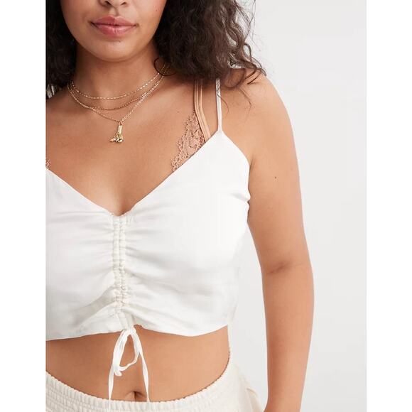 Aerie Cinched Satin Crop Tank - Picture 1 of 5